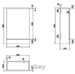 600mm Charcoal Grey Bathroom Vanity Unit Basin Soft Close Seat Toilet WC Modern