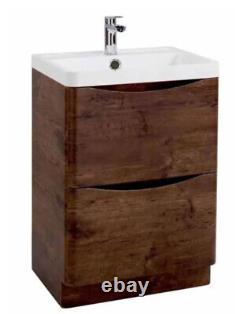 600mm Floor Standing Bathroom Vanity Unit Sink Handless Design New