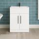 600mm Floor Standing Vanity Unit Basin Sink Bathroom Storage Cabinet Gloss White