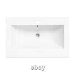 600mm Floor Standing Vanity Unit Basin Sink Bathroom Storage Cabinet Gloss White