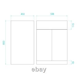 600mm Floor Standing Vanity Unit Basin Sink Bathroom Storage Cabinet Gloss White