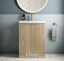 600mm Fluted Free Standing Vanity Unit