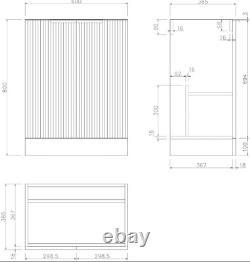 600mm Fluted Free Standing Vanity Unit