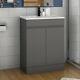 600mm Freestanding Bathroom Sink Grey Vanity Units With Basin Cabinet Cupboards