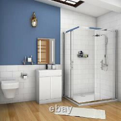 600mm Freestanding Bathroom Sink White Vanity Units with Basin Cabinet Cupboards