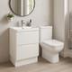 600mm Gloss White Bathroom Vanity Unit Basin Soft Close Square Toilet Modern