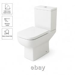 600mm Gloss White Bathroom Vanity Unit Basin Soft Close Square Toilet Modern