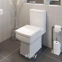 600mm Gloss White Bathroom Vanity Unit Basin Soft Close Square Toilet Modern