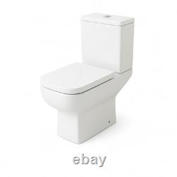 600mm Gloss White Bathroom Vanity Unit Basin Soft Close Square Toilet Modern