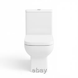 600mm Gloss White Bathroom Vanity Unit Basin Soft Close Square Toilet Modern