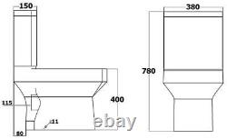 600mm Gloss White Bathroom Vanity Unit Basin Soft Close Square Toilet Modern