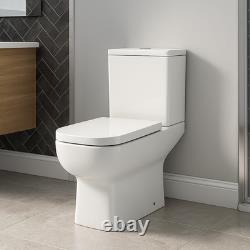 600mm Gloss White Bathroom Vanity Unit Basin Soft Close Square Toilet Modern