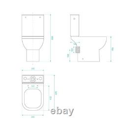 600mm Gloss White Bathroom Vanity Unit Basin Soft Close Square Toilet Modern