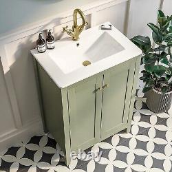 600mm Green Freestanding Vanity Unit with Basin Kinsley BUN/KIN600SG/88743