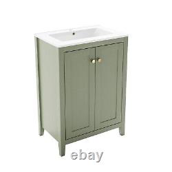 600mm Green Freestanding Vanity Unit with Basin Kinsley BUN/KIN600SG/88743