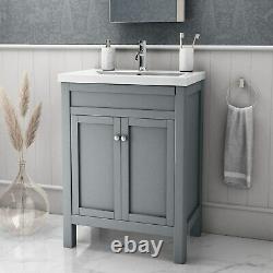 600mm Grey Freestanding Vanity Unit with Basin Avebury