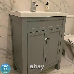 600mm Grey Freestanding Vanity Unit with Basin Avebury