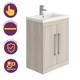 600mm Light Wood Newton Vanity Unit Ceramic Sink Bathroom Floor Stand Furniture