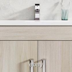 600mm Light Wood Newton Vanity Unit Ceramic Sink Bathroom Floor Stand Furniture