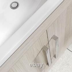 600mm Light Wood Newton Vanity Unit Ceramic Sink Bathroom Floor Stand Furniture