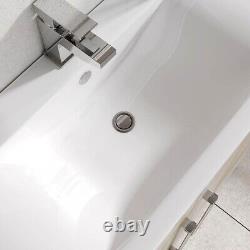 600mm Light Wood Newton Vanity Unit Ceramic Sink Bathroom Wall Hung Furniture