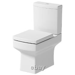 600mm Modern Bathroom Vanity Unit Basin Soft Close Square Toilet Charcoal Grey