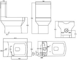 600mm Modern Bathroom Vanity Unit Basin Soft Close Square Toilet Charcoal Grey