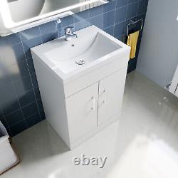 600mm Modern Bathroom Vanity Unit Sink Storage White Floor Standing Cabinet