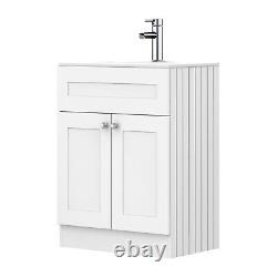 600mm Modern Furniture Vanity Unit and Basin Sink Bathroom Cloakroom Unit UK