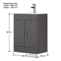 600mm Modern Furniture Vanity Unit and Basin Sink Bathroom Cloakroom Unit UKShop