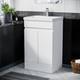 600mm Vanity Cabinet And Basin Unit Floor Standing White Flat Packed Grotto