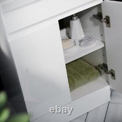 600mm Vanity Cabinet and Basin Unit Floor Standing White Flat Packed Grotto