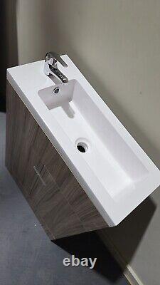 600mm Vanity Unit With White Basin + Chrome Mono Tap