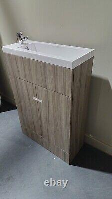 600mm Vanity Unit With White Basin + Chrome Mono Tap