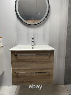 600mm Vanity Wall Hung Grey Oak