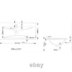 600mm White Freestanding Vanity Unit with Basin Baxenden BUN/BeBa 24975/76648