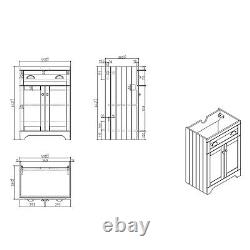 600mm White Freestanding Vanity Unit with Basin Baxenden BUN/BeBa 24975/76648