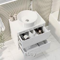 600mm White Wall Hung Countertop Vanity Unit with Basin P BUN/BeBa 27416/78664