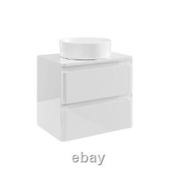 600mm White Wall Hung Countertop Vanity Unit with Basin P BUN/BeBa 27416/78664