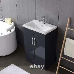 610mm Floor Standing Bathroom Vanity Unit Ceramic Sink Basin Storage Cabinet