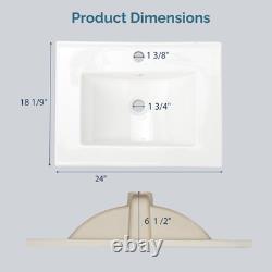 610mm Freestanding Vanity Unit with Basin Bathroom Sink Cabinet White Modern