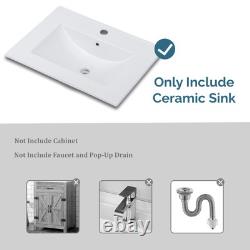 610mm Freestanding Vanity Unit with Basin Bathroom Sink Cabinet White Modern