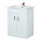 610mm White Bathroom Furniture Vanity Unit Ceramic Basin Sink Cloakroom Cabinet