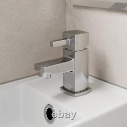 650mm Bathroom Basin Sink & Vanity Unit Gloss White Floorstanding Tap + Waste