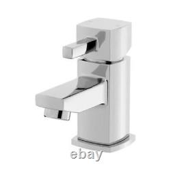 650mm Bathroom Basin Sink & Vanity Unit Gloss White Floorstanding Tap + Waste