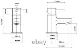 650mm Bathroom Basin Sink & Vanity Unit Gloss White Floorstanding Tap + Waste