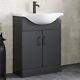 650mm Freestanding Vanity Unit With Basin Bathroom Sink Cabinet Matt Black