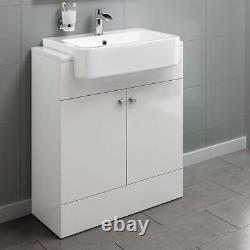 660mm Gloss White Basin Vanity Cabinet Bathroom Storage Furniture Deep Sink Unit