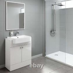 660mm Gloss White Basin Vanity Cabinet Bathroom Storage Furniture Deep Sink Unit