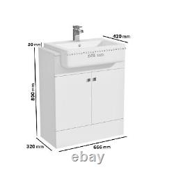 670mm White Freestanding Vanity Unit with Basin Harper BUN/BeBa 25981/84210